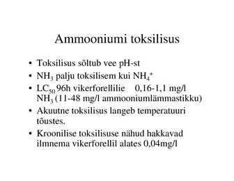 Veekogude toksikoloogia #6