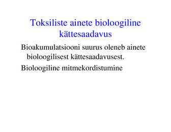 Veekogude toksikoloogia #8