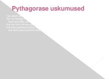 Matemaatika ajalugu-PYTHAGORAS #6