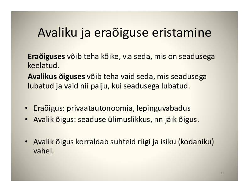 HALDUSÕIGUS #11