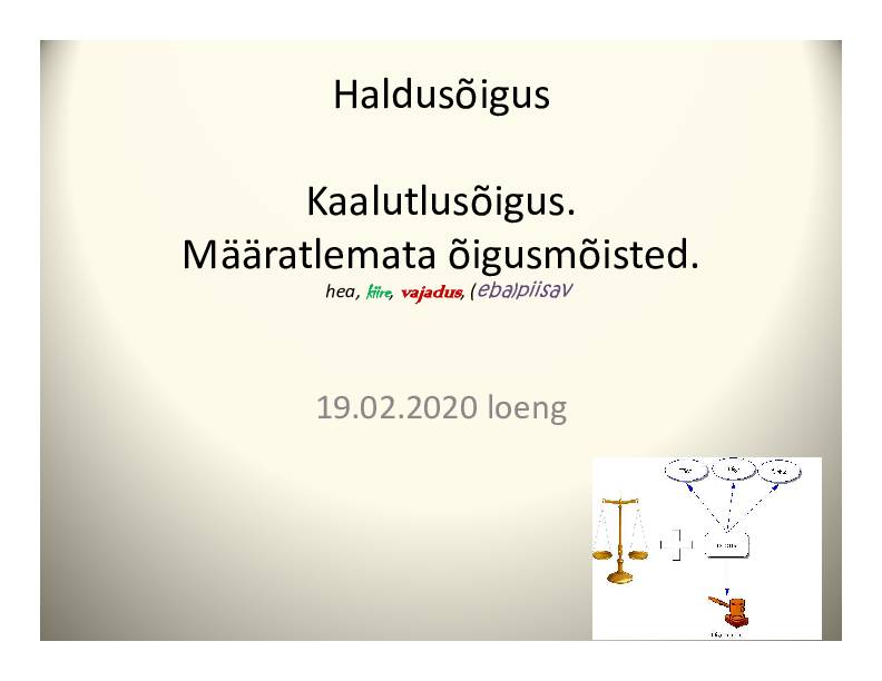 HALDUSÕIGUS #101