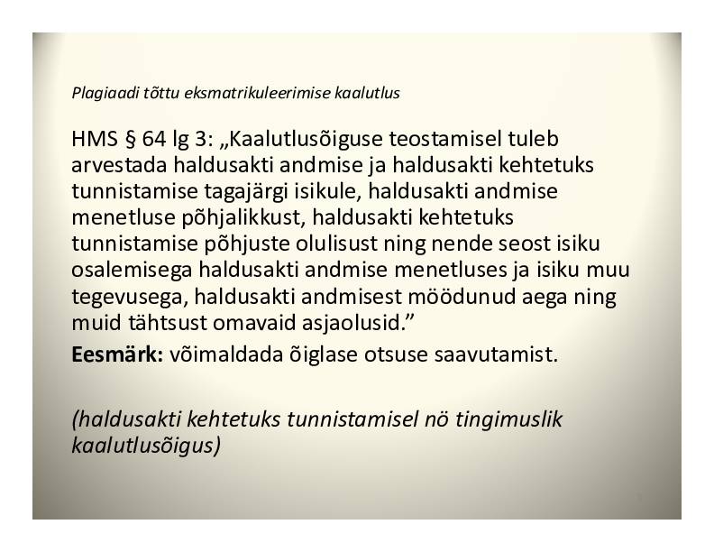 HALDUSÕIGUS #105