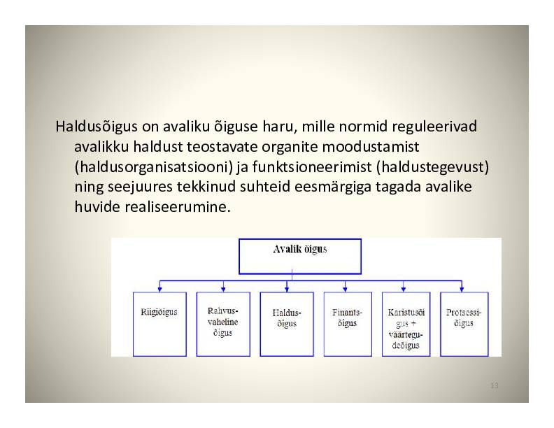 HALDUSÕIGUS #13