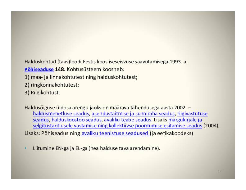 HALDUSÕIGUS #17