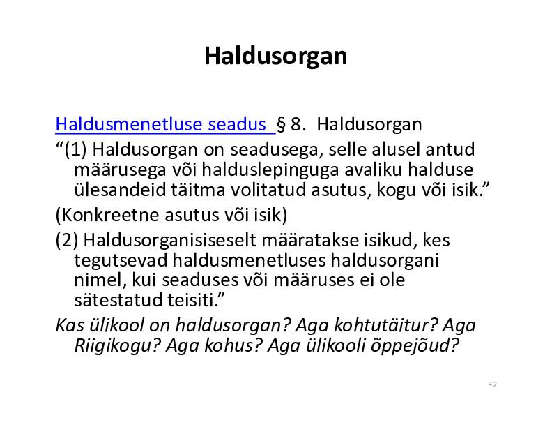 HALDUSÕIGUS #162