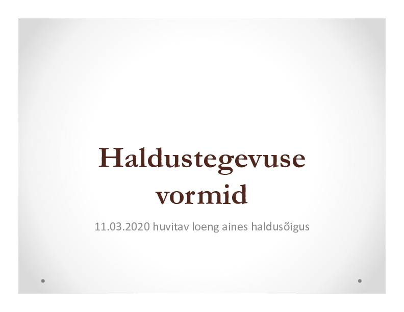 HALDUSÕIGUS #164