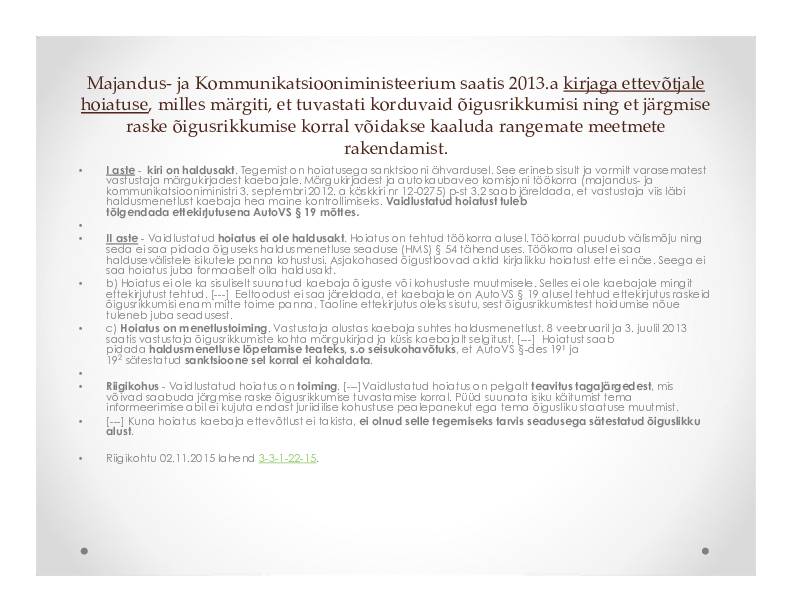 HALDUSÕIGUS #166