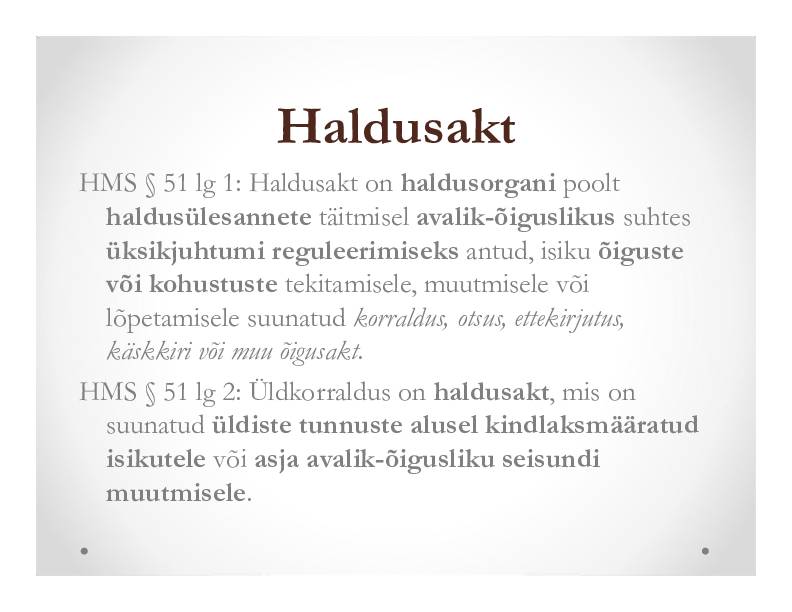 HALDUSÕIGUS #167