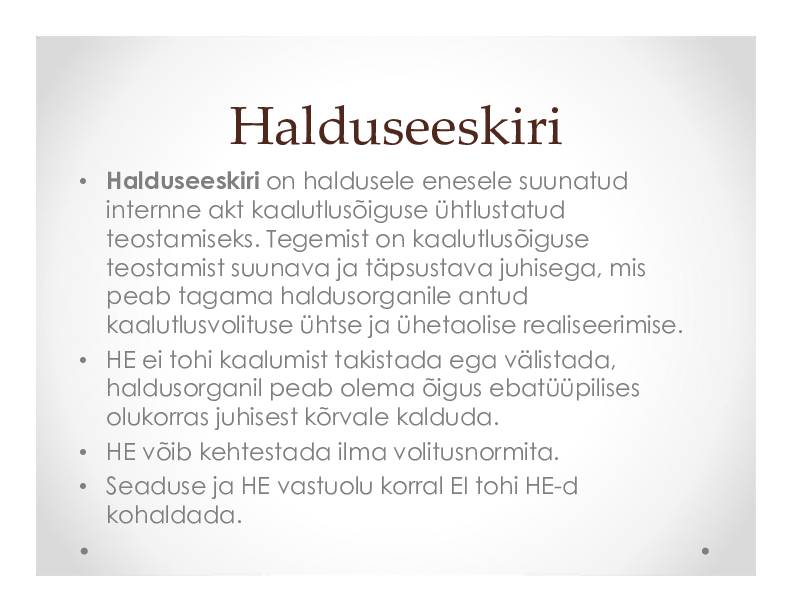 HALDUSÕIGUS #190