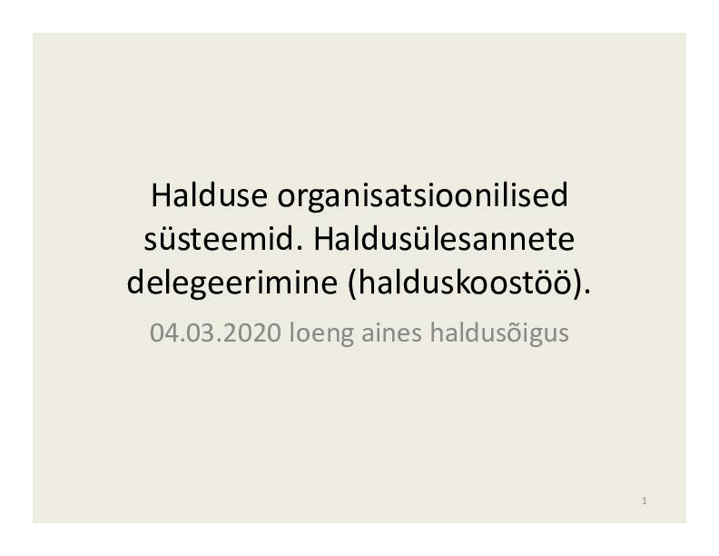 HALDUSÕIGUS #201