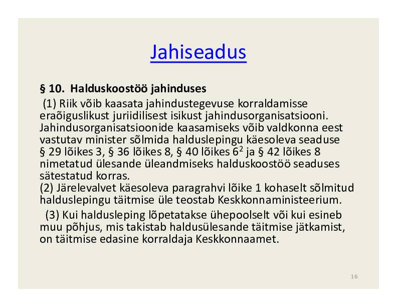 HALDUSÕIGUS #216