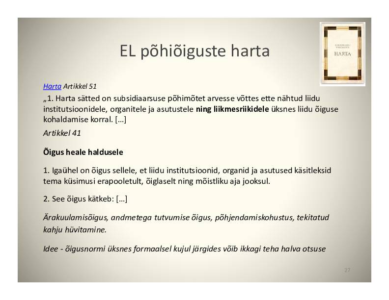 HALDUSÕIGUS #27