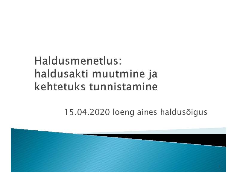 HALDUSÕIGUS #280