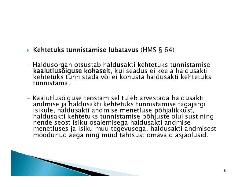 HALDUSÕIGUS #287