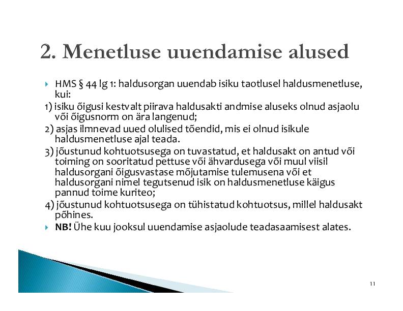 HALDUSÕIGUS #290
