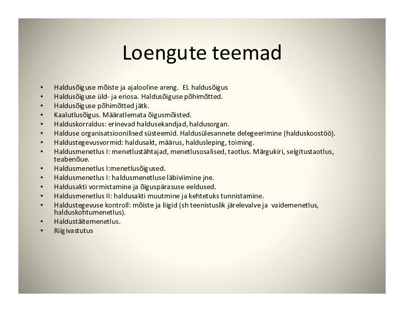 HALDUSÕIGUS #4