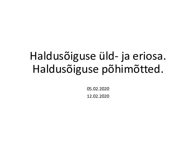 HALDUSÕIGUS #33