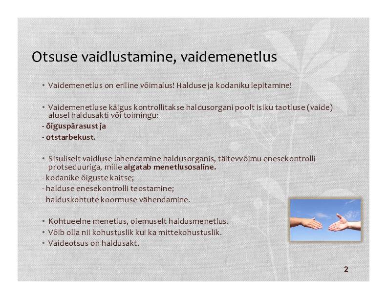 HALDUSÕIGUS #322