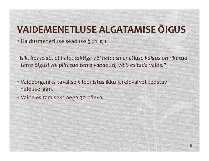 HALDUSÕIGUS #325