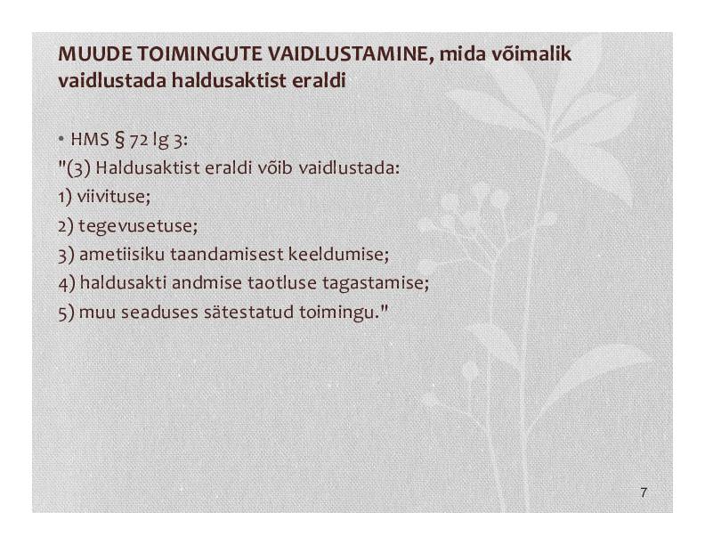 HALDUSÕIGUS #327