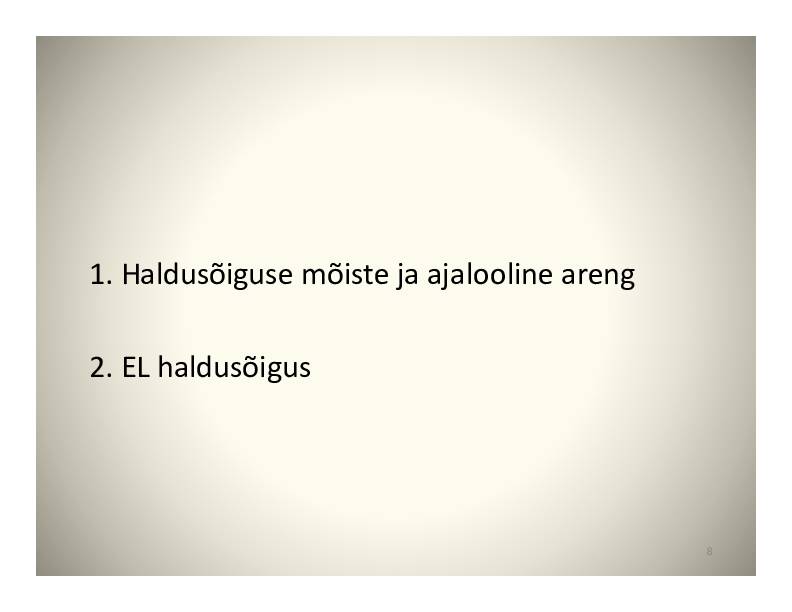 HALDUSÕIGUS #8