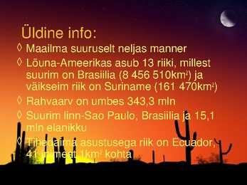 Lõuna- Ameerika esitlus #2
