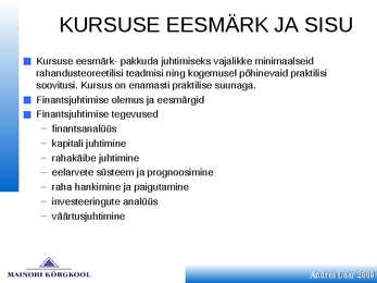 Finantsplaan #2