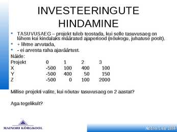 Finantsplaan #101