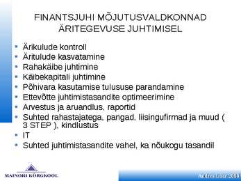 Finantsplaan #13