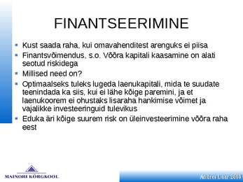 Finantsplaan #15
