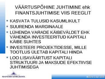 Finantsplaan #16
