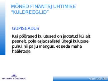 Finantsplaan #7
