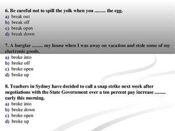 Phrasal verb - break #12