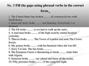 Phrasal verb - break #14