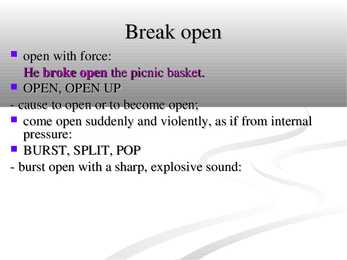 Phrasal verb - break #7