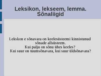 üldkeeleteadus #13