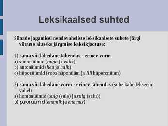 üldkeeleteadus #30