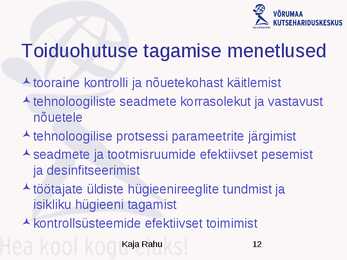 Toiduhügieeni alused #12