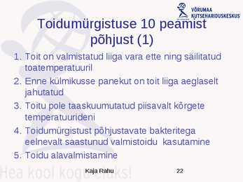 Toiduhügieeni alused #22