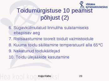 Toiduhügieeni alused #23