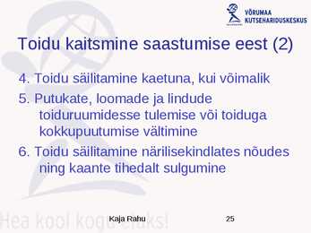 Toiduhügieeni alused #25