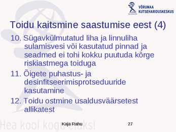 Toiduhügieeni alused #27