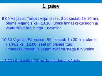 Reisipaketi näidis #2