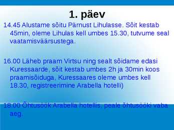 Reisipaketi näidis #3