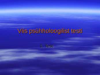 5 psühholoogilist testi