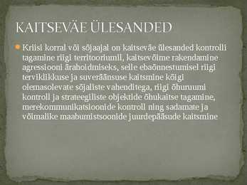 Valitsemissüsteemid-Kaitsevägi #4