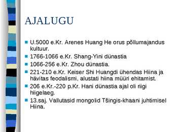 Slide show Hiina kohta #5