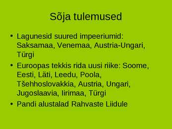 I maailmasõda-põhjused ja tulemused #12