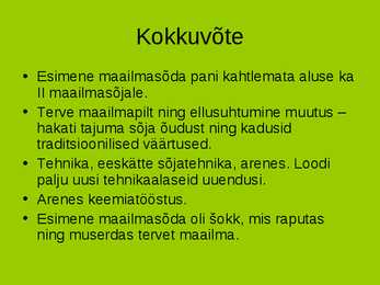 I maailmasõda-põhjused ja tulemused #20