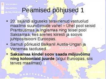 I maailmasõda-põhjused ja tulemused #3